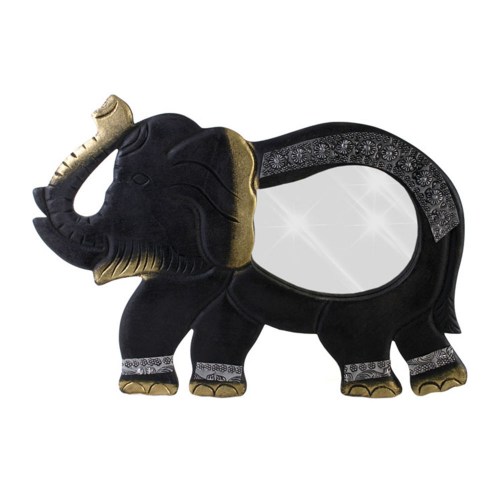 Indian Elephant Mirror - Black